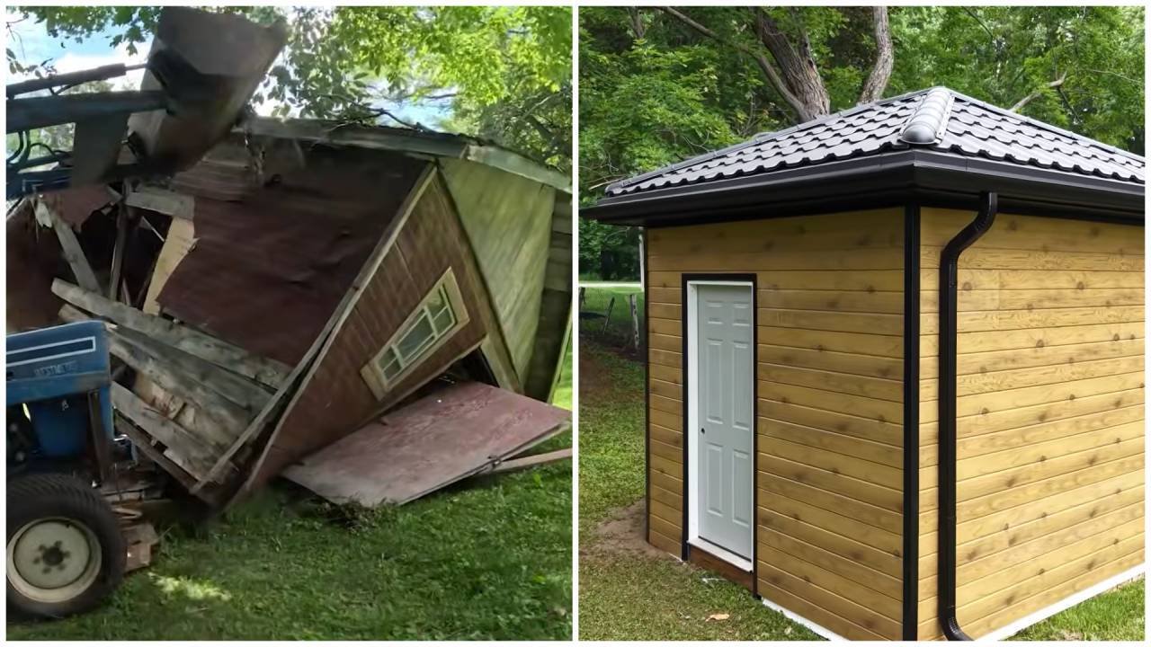 The elderly couple were left emotional by the extraordinary makeover.