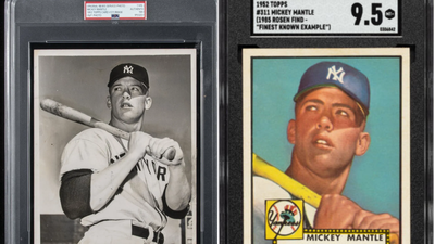 The image, classified as a PSA Type I photograph, was taken just weeks before Mantle made his major-league debut with the New York Yankees (Image Credit: Heritage Auctions) A 1951 Mickey Mantle photograph used to create his famous 1952 Topps card has sold privately for $3 million, more than tripling the previous record for an unsigned sports photograph