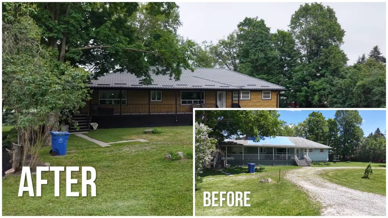 The renovation grew to include new siding, gutters, deck and shed.