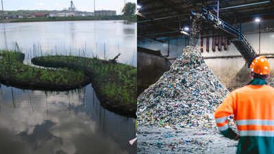 There are 14 islands totaling 2,674 square feet. Each island is a miniature replica of the natural archipelagos of the Mississippi River. Before the islands were placed in the creek, four prototype designs in a variety of shapes and sizes were developed. In 2017, Dubuque turned recycled plastic equal to about 67,000 water bottles into 14 floating islands; the 2,674-sq-ft system now adds plant, fish and bird habitat to Bee Branch Creek