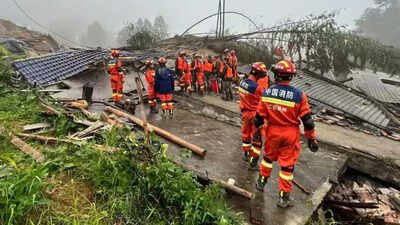Torrential rain brought by cyclone Saudel triggered the landlside China mudslide: One missing person found dead as death toll rises to two; 10 remain missing