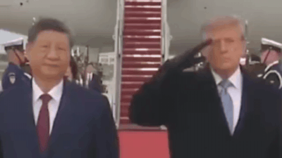 Trump welcomes Xi to US Trump winces as B-1 bombers roar, Xi stands unfazed during US welcome: Watch