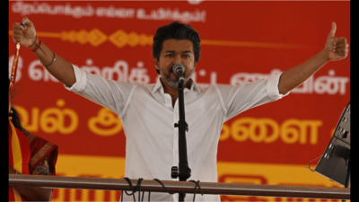 Vijay delivered a sharp warning aimed at DMK president M K Stalin and his party leadership. Photo by L R Shankar Madurantakam bypoll: Tamil Nadu CM targets DMK, says ‘don’t touch this Vijay, you will regret it’