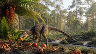 (Image credit: Canva AI) A newly identified bird-like dinosaur from the Cretaceous period may be the first known dinosaur specialised in fruit eating; researchers studied its chewing muscles to reconstruct a diet that differs from the meat and plant foods usually associated with dinosaurs