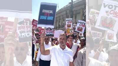 'Gyanesh, it’s done, bro, Time to resign,' Rahul Gandhi said in a post on X 'Gyanesh, it’s done, bro, time to resign': Rahul Gandhi as INDIA bloc march to EC stopped