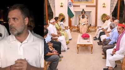 Rahul Gandhi along with several other opposition MPs met President of India. Rahul Gandhi's claim that President Murmu accepted 'vote theft' allegation incorrect: Report
