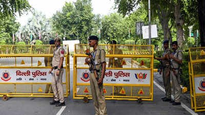 FIRs filed over INDIA bloc protest in Delhi, police cite barricade-breaking, graffiti Delhi Police files multiple FIRs over INDIA bloc protest, cites barricade-breaking, graffiti