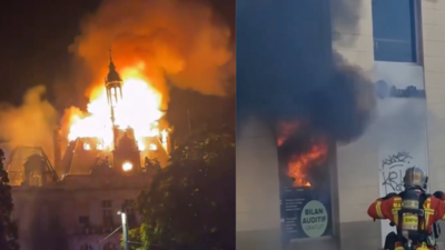 Watch: Historic French town hall burns, shops looted, tear gas fired as 5,50,00 protest in France