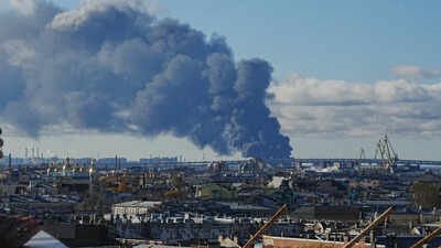 Blaze at St Petersburg oil sites Fires erupt at oil sites in St Petersburg as Ukraine unleashes 1,000+ drones on Russia