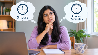 AI representation/ChatGPT Which sounds longer, 3 hours or 2 hours and 55 minutes? Psychology researchers found that the way time is written can trick the brain into making a surprising judgement