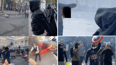 Widespread protests and riots across France have led to overnight curfews in Paris, Nice, Lyon, and Lille. Avengers Assemble: From Captain America to Spider-Man, superheroes run wild as France protests turn violent
