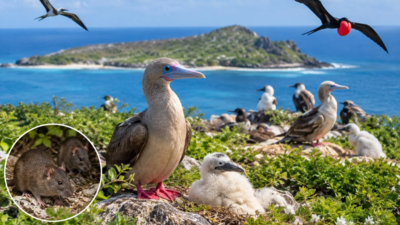 Representative Image (AI-generated) After invasive rats were eliminated from a Pacific island in 2005, scientists monitored seabirds for years; three species eventually recorded populations two to ten times larger than before the removal