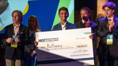 Meet Siddharth Vikram, the Massachusetts eighth grader who turned his brother's car accident and recovery into an idea for a game-based rehabilitation app, winning a $25,000 national prize