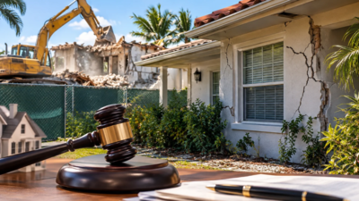 Representative Image (AI-generated) In 2014, demolition work next door damaged a Miami woman's home, but her insurer said the policy excluded the loss; 12 years later, a Florida appeals court upheld her victory over the insurer