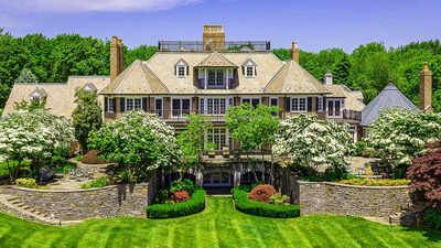 A 15,000-sq-ft New Jersey estate fails to find a buyer at $7.75 million; it is now heading to auction without a minimum bid, alongside 102 acres of potentially developable land
