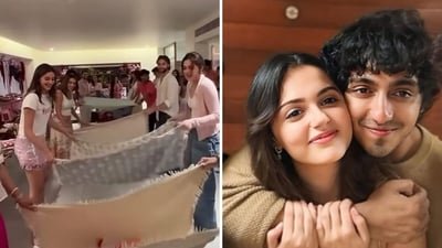 Aneet Padda and Ananya Panday engage in a game at Alanna Panday's baby shower. Aneet Padda and Ananya Panday engage in a game at Alanna Panday's baby shower.