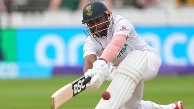 South Africa's captain Temba Bavuma plays a shot. (AP) South Africa's captain Temba Bavuma plays a shot. (AP)