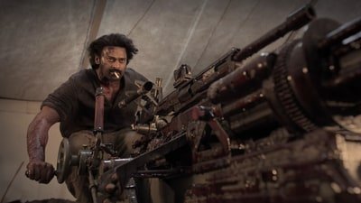 Prabhas in a still from the Fauzi teaser. Prabhas in a still from the Fauzi teaser.