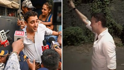Imran Khan was detained briefly in Mumbai after participating in the anti-CEC protest on Saturday. Imran Khan was detained briefly in Mumbai after participating in the anti-CEC protest on Saturday.