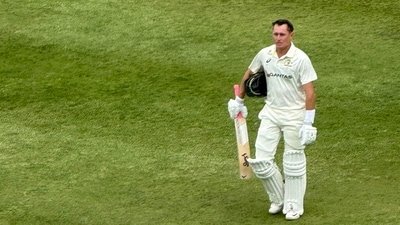 Marnus Labuschagne scored a century in a warm-up game. (X Images)