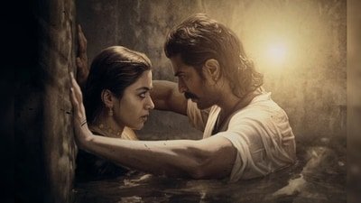Ranabaali box office collection day 5: Rashmika Mandanna and Vijay Deverakonda in a still from the film. Ranabaali box office collection day 5: Rashmika Mandanna and Vijay Deverakonda in a still from the film.