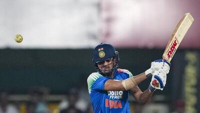 Shubman Gill in action against West Indies, in Guwahati on Wednesday. (PTI) Shubman Gill in action against West Indies, in Guwahati on Wednesday. (PTI)