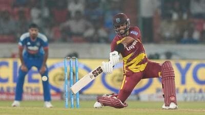 West Indies' captain Shai Hope in action against India on Wednesday. (AP Photo/Mahesh Kumar A.) West Indies' captain Shai Hope in action against India on Wednesday. (AP Photo/Mahesh Kumar A.)