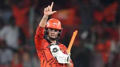 IPL - Sunrisers Hyderabad v Royal Challengers Bengaluru - Rajiv Gandhi International Cricket Stadium, Hyderabad, India - May 22, 2026. Abhishek Sharma celebrates after reaching his half century. IPL retentions: 'Unhappy' Abhishek Sharma wants to leave SRH but where will he go?
