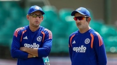 Colombo: India's Coach Gautam Gambhir, right, with Chief Selector Ajit Agarkar. (PTI) Colombo: India's Coach Gautam Gambhir, right, with Chief Selector Ajit Agarkar. (PTI)