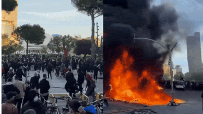 Anti-government protests erupt in Albania Albania anti-govt protests: Students clash with cops, blaze erupts in education ministry - video