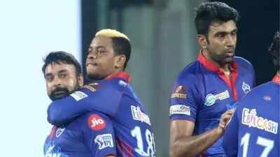 Amit Mishra (left) of Delhi Capitals celebrates the wicket of Kieron Pollard of Mumbai Indians at the M. A. Chidambaram Stadium, Chennai, Tuesday April 20, 2021. (PTI File Photo) 'The OG Tiger': Delhi Capitals appoint former India spinner as spin bowling coach ahead of IPL 2027