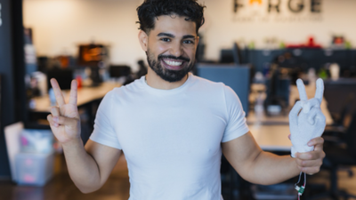 At 10 in war-torn Syria, Ahmed Ibrahim tried to build a Lego prosthetic hand for a friend injured in a bombing; now in Canada, he has won funding to develop an AI-powered robotic hand