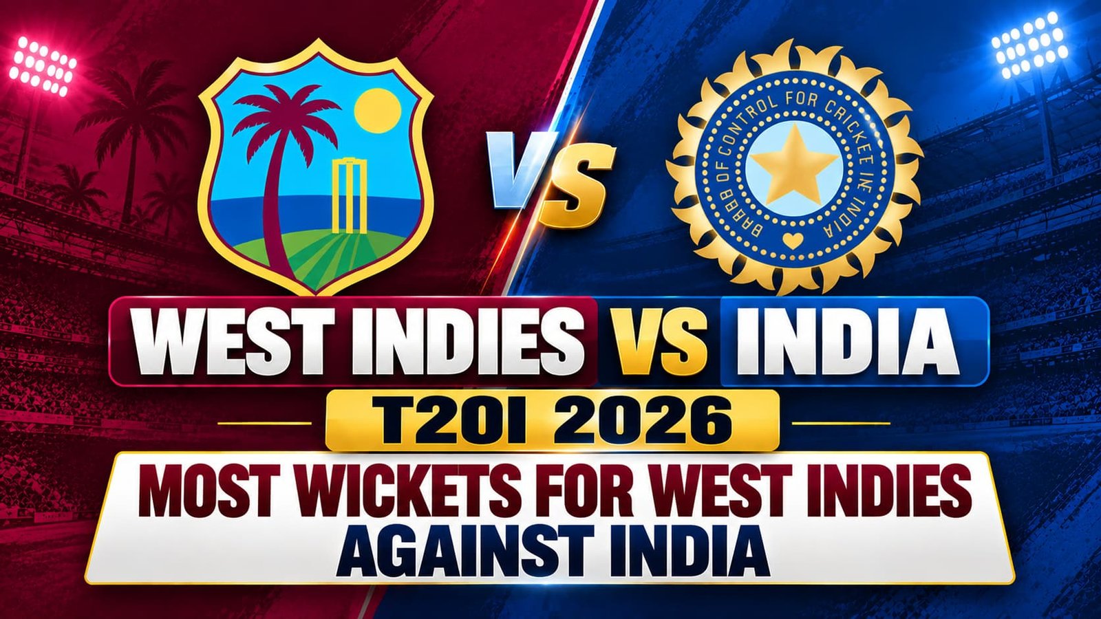 West Indies vs India T20I 2026: Most Wickets for West Indies Against India