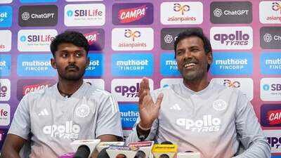 India ‘A’ coach Lakshmipathy Balaji and Sai Sudharsan (Image credit: CAP) India 'A' pacers look to step up to the plate against Australia 'A'