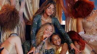 Beyoncé’s daughters Blue Ivy and Rumi Carter were photographed with their mother, their grandmother, Tina Knowles, and Destiny's Child singer Kelly Rowland at a recent event in their hometown. (Instagram) Beyoncé’s daughters Blue Ivy and Rumi Carter accompany their mother, grandmother, and Kelly Rowland for special event
