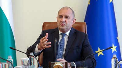 Bulgarian Prime Minister Rumen Radev addresses the media following the incident in Bulgaria's Black Sea economic zone (Photo: Reuters). Drones strike two vessels in Bulgaria's economic zone; one ship sinks