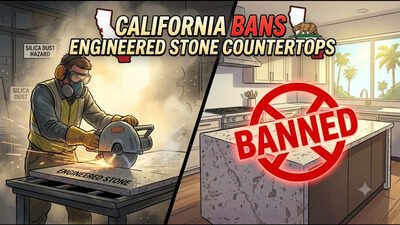 Disclaimer: It's an AI-generated image used for representative purpose only California is set to become the first US state to ban popular kitchen countertops made with engineered stone, Australia did the same in 2024; 'fear' is growing ...