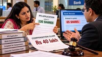 The commission rejected her demand for Rs 40 lakh in compensation, describing the amount as “highly excessive”. (Image for representative purpose only) Woman applied for 130 IPO shares, bank entered only 65; consumer commission awards Rs 37,000 for deficient service but rejects her Rs 40 lakh compensation claim