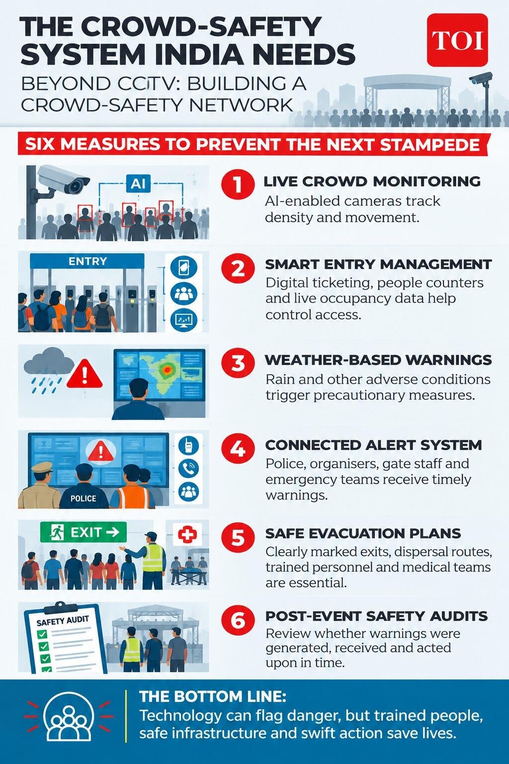 Crowd safety depends on swift action after alerts