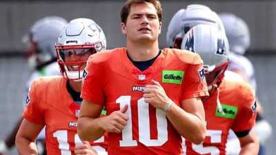 Drake Maye's status.(Image via Getty Images) Will Drake Maye play against the Las Vegas Raiders today? Latest injury update on the New England Patriots’ popular star
