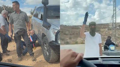 A man reacts on the ground where Belgium's foreign minister says settlers attacked Palestinians, Catholic representatives and Western diplomats and officials, in Taybeh, in the Israeli-occupied West Bank, October 17, 2026. in this screengrab from a video obtained from social media. Amit Orfali/via REUTERS Israeli settlers attack European diplomats, French mayor; Netanyahu says no ‘compelling evidence’