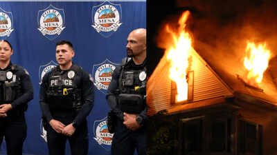Four Virginia officers received valor awards for rescuing an unconscious man from a burning house despite dangerous conditions. Four Virginia police officers crawled through a smoke-filled house to pull an unconscious man from a burning bedroom; three needed hospital treatment, and all four have received bravery awards