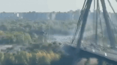 Ukraine plans alternative Dnipro crossings amid fresh attacks Huge fireball erupts as Russian drone hits Kyiv bridge in daylight- video
