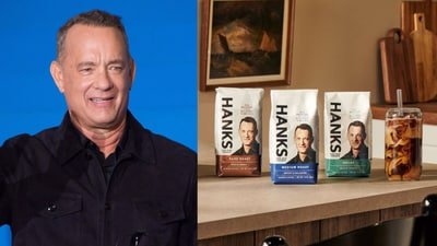 Tom Hanks launched his coffee line in November 2022, with net profits going to groups that support veterans and their families. (Wikimedia Commons and @hanks/Instagram) Tom Hanks launched his coffee line in November 2022, with net profits going to groups that support veterans and their families. (Wikimedia Commons and @hanks/Instagram)