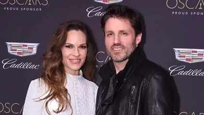 Hilary Swank shows off baby bump after pregnancy announcement; 52-year-old expecting third child with husband Philip Schneider
