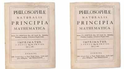 In 1687, Isaac Newton published the book that explained gravity, with Edmond Halley paying for its printing; after passing through a British lord's family, a first edition sold for Rs 5.49 crore in 2026