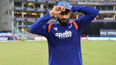 Naman Dhir makes T20I debut (Image: BCCI/X) Naman Dhir makes T20I debut; Vaibhav Sooryavanshi left out as India opt to bowl against West Indies