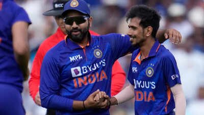 Yuzvendra Chahal with Rohit Sharma (AP/PTI) ‘We want batters till No. 8’: Chahal reveals Rohit Sharma’s message before World Cup snub