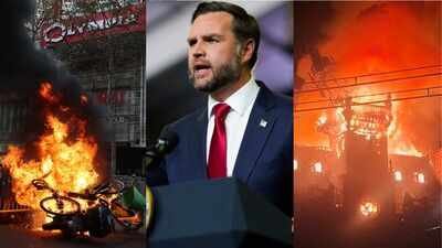 US Vice President JD Vance France in flames: JD Vance blames immigration as violent protests leave historic town hall in ruins