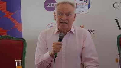 Jeffrey Archer speaking at the Jaipur Literature Festival in 2019 Jeffrey Archer: The British author who made Indians fall in love with English writing